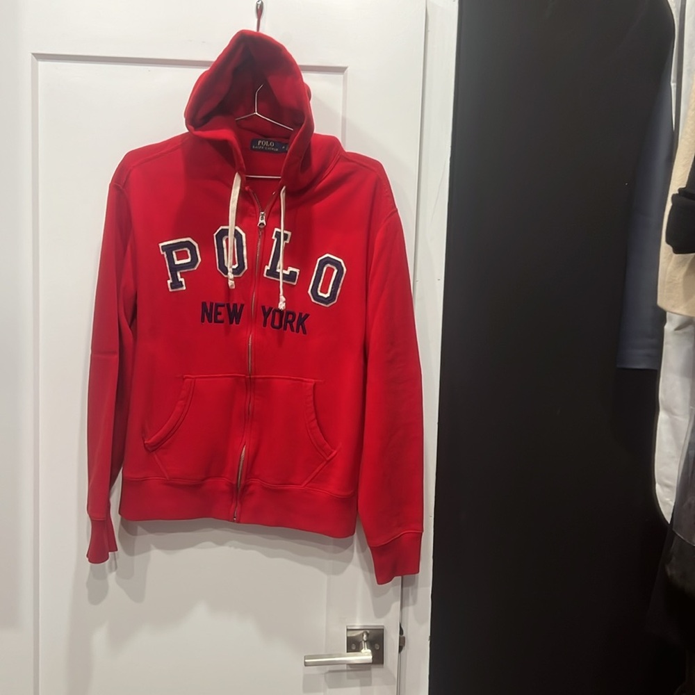Ralph Lauren’s Polo, Men’s Red Hooded Sweatshirt